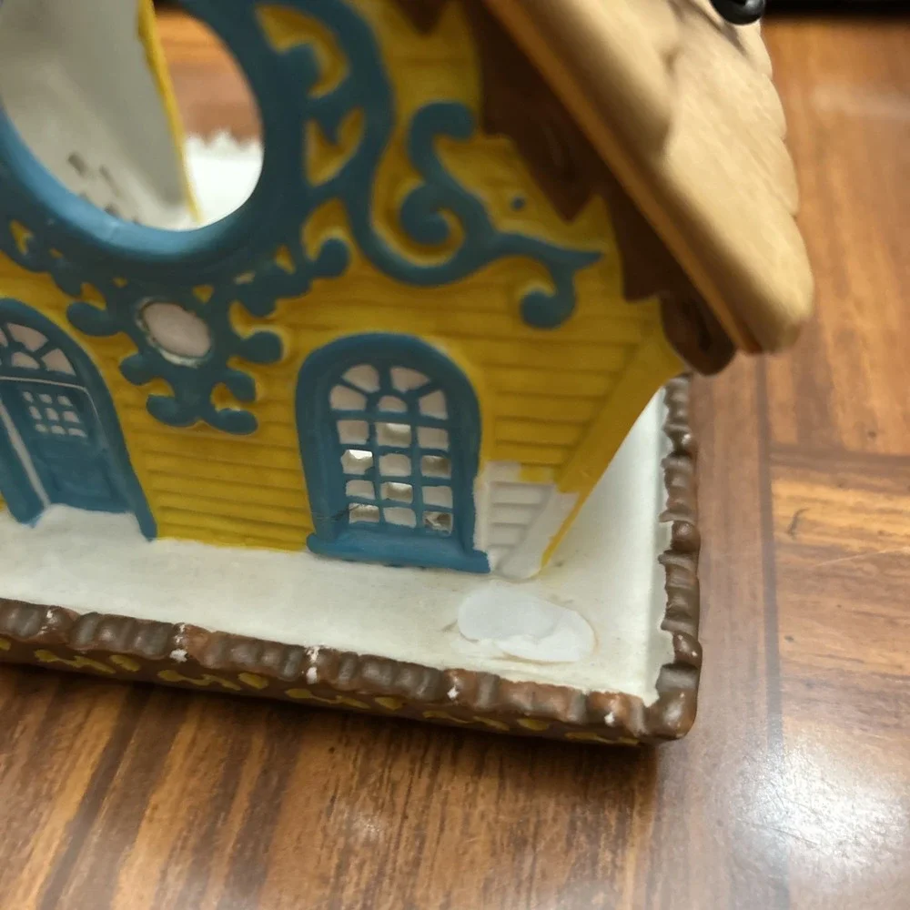 Partylite Vintage Yellow & Teal Bird House Tea Candle Holder‎ - Picture 2 of 5